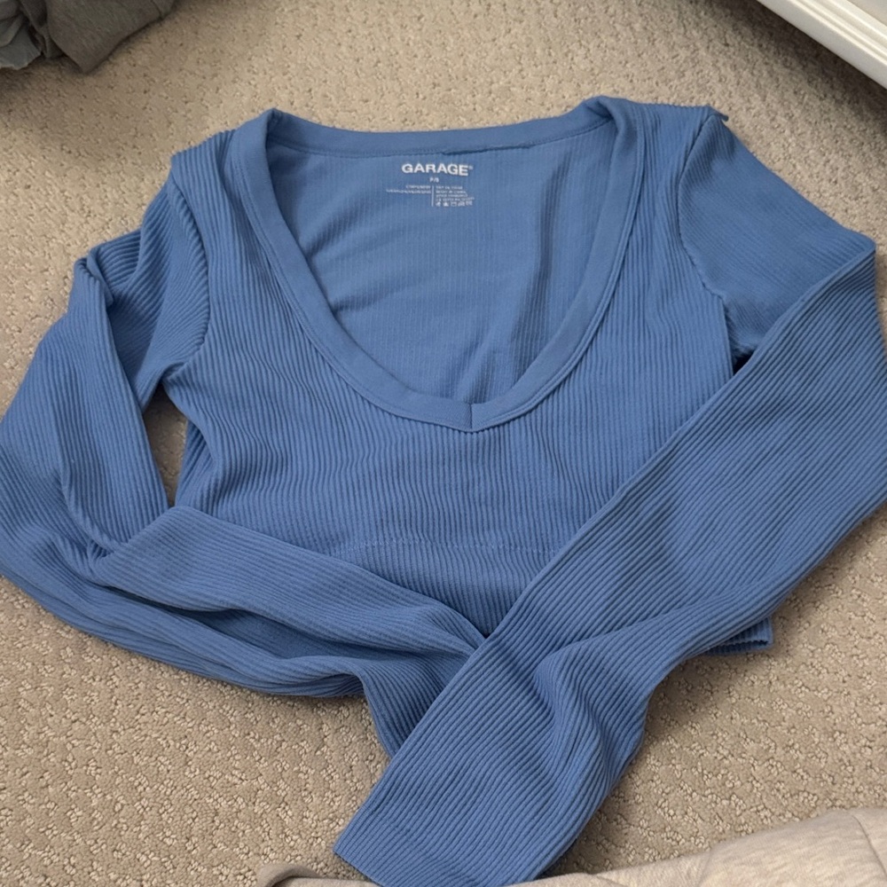 Garage Women's Long Sleeve Blue Top